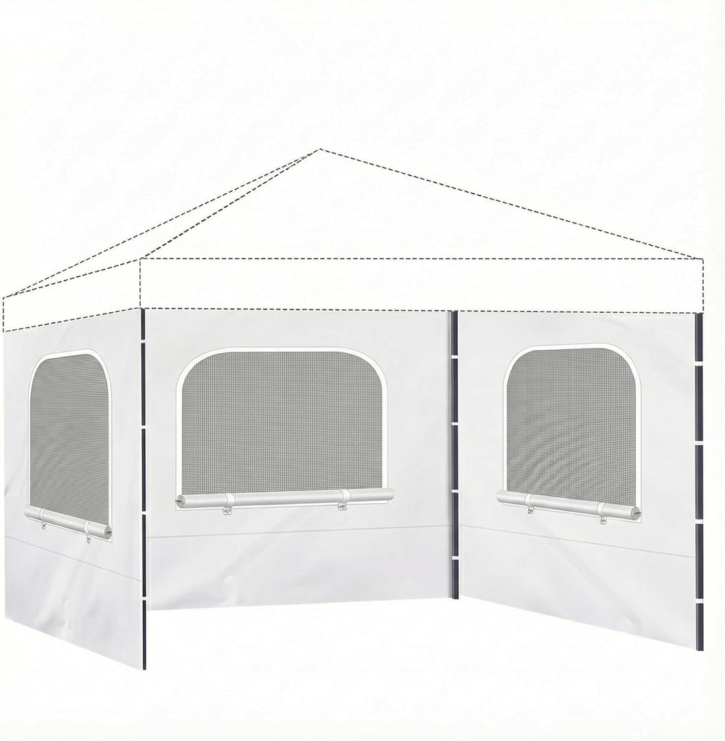 10x10ft Canopy Sidewall 3 Pack Wall Panel Replacement with Mesh Window for Pop Up Canopy Tent Outdoor Gazebo Patio Event Camping Beach Party(Sidewalls Only)