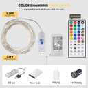 Fairy Lights USB Plug in 33ft 100LEDs with Remote, Warm White 20 Color Changing Light Twinkle Firefly String Lights for Bedroom Party Wedding Christmas Tapestry, Multicolor Colors (USB&Plug)