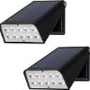 Patio Wall Light Solar Powered, Dusk-to-Dawn Deck Lights, 2-Mode 90 Rotatable, Outdoor Security Lights Waterproof, Solar Spotlight for Porch, Garage, Fence, 2-Pack