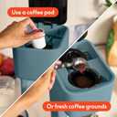 BELLA Single Serve Coffee Maker, K Cup & Coffee Ground Compatible with Removable, Adjustable Drip Tray, Auto Shutoff & Reusable Dishwasher Safe Accessories, Brews 6oz to 14oz, 1000 Watt, Surf