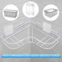 lasuroa 14pcs Shower Caddy Adhesive Replacement, 3 Styles Waterproof Shower Adhesive Strips Sticker Hooks No Drilling Wall Mount for Bathroom Kitchen Racks Organizers