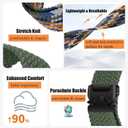 Nylon Braided Watch Bands Compatible with iWatch Series 11/10/9/8/7/6/SE/5/4/3/2/1, Sport Strap for 38mm/40mm/41mm/42mm Women Men, Stretchy Nylon Band with Zinc Alloy Parachute Buckle
