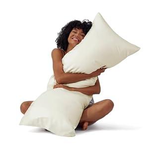 Bedsure Satin Pillowcase 2 Pack Similar to Silk Pillow Cases Standard Size, Pillow Case for Sleeping Women with Envelope Closure, Gifts for Women Men, Silver Grey, 20x26 Inches, 2pcs