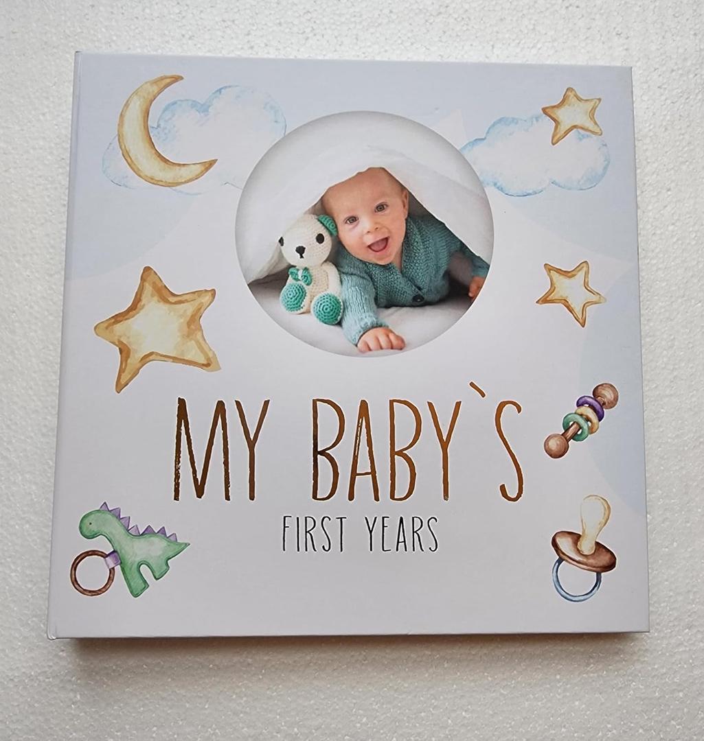 Baby Books for New Parents Keepsake, Baby Memory Book, with Baby Footprint Kit, Modern Design with Sliding Box, Pregnancy Journals for First Time Moms, Baby Photo Album, for 5 Years Old.