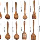 Wooden Spoons for Cooking,12 Pack Wooden Utensils for Cooking Wooden Cooking Utensils Wooden Kitchen Utensils Set Natural Teak Wooden Spatulas for Cooking