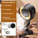 PuffHide Indoor Purifier Fan, Portable Smoke Fan with Adjustable Angle & Washable Filter, Compact Exhaust Fan for Indoor Use, BBQ & Hot Pot (Black-Gold)