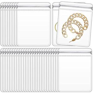 GSXRB Square PVC Bracelet Organizer Bag Clear Zipper Bags Anti Oxidizing Earrings Storage Bags for Storage Jewelry Packing Bags(5.9 * 5.9IN)