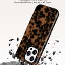 Jusy Compatible with MagSafe Brown Tortoise Shell Print Phone Case for iPhone 14 Pro Max, Amber Trendy Luxury Magnetic Soft TPU and Hard PC Protective Phone Cover for Women Girls - Black