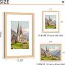 Upsimples 11x14 Picture Frame Set of 3, Natural Solid Wooden Picture Frames, Display 8x10 with Mat or 11 x 14 Without for Vertical or Horizontal Wall Hanging