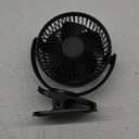 usb Personal Clip on Fan 2400mAh Battery Operated 6in, Type C, 3 Speed, 720 adjustment, Small Portable Fan for Table, Bedroom, Desk, dormitory, Camping, Stroller, Golf Cart (Black)