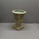 Sungmor Vintage Resin Trophy Planter, 13 Inch Embossed Design Garden Urn with Drainage Hole, Decorative Plant Pot Indoor Outdoor Plant Container, Shabby Chic Flower Vase Home Decor