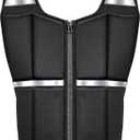 Adjustable Weighted Vest for Men, 45lb Rucking Vests for Women Walking with Zipper/16pcs Silicone Weights, Strength Training Workout Vest for Running GYM Home, Removable Reflective Strips