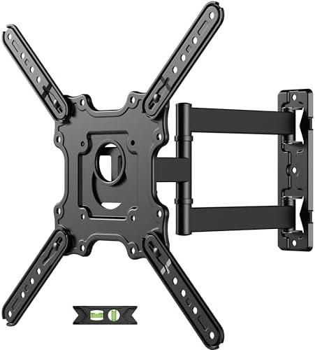 USX MOUNT Full Motion TV Wall Mount for 26-60 inch up to 77 lbs, Single Stud Corner TV Mount Bracket with Swivel Tilt Articulating, Monitor Wall Bracket Fit Max VESA 400x400mm