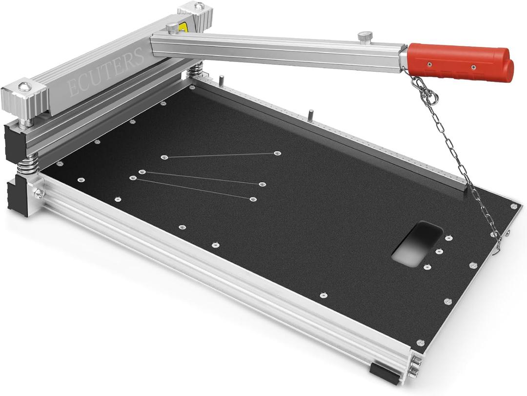 13 Laminate Floor Cutter with Wheels, Heavy Duty Vinyl Floor Plank Cutter, Adjustable Angle Length Cutting 17mm Thick LVP SPC WPC Engineered Wood