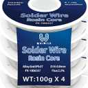 63-37 Tin Lead Rosin Core Solder Wire 4Pcs Sn63-Pb37 Rosin Core Solder Wire for Electrical Soldering(0.8mm 400g)