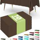 Pureegg Plastic Table Cloth Disposable 10 Pack, 54 x 108 Inch Table Cloths, Party, Thanksgiving Decorations, Harvest, Fall Tablecloths, Rectangle, Plastic Cover, Leakproof & Sturdy, Brown