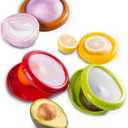 Ortarco 4Pcs Onion Storage Avocado Saver Holder, Lemons Garlic Tomato Peper Storage Containers Reusable