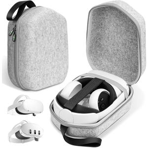 sarlar Hard Carrying Case Compatible with Meta Quest 3S/Quest 3/Oculus Quest 2/Vision Pro Official Original/Elite Strap VR Headset and Controller Accessories, Suitable for Travel and Home Storage