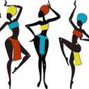 3 Pieces African Wall Decor Art, Metal Wall Aesthetic Hallway Decor accessories, Maximalist Hanging Wall Decor, Ethnic Dance Style Drawing Wall Decorations, For Home Living Room Bedroom and Bathroom (Yellow)
