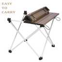 Grope Small Folding Camping Table with Aluminum Table Top, Beach Table for Sand with Carrying Bag,Prefect for Outdoor, Picnic, BBQ, Cooking, Festival (Coffee-M)