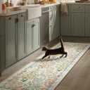 Washable Kitchen Rug Runners for Hallways: 2'6"x8' Bedroom Rug Non Slip Low Pile Stain Resistant Soft Indoor Floor Carpet Runner Rug for Entryway Hallway Kitchen Living Room Farmhouse