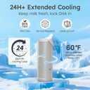 Portable Breast Milk Cooler for Travel, 22oz Large Capacity Breastmilk Chiller for Working Moms, 360 Cooling Keeps Milk Chilled 24 Hours, Includes 2 Baby Bottles, Breastfeeding Essentials