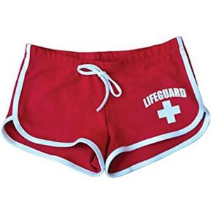 LIFEGUARD Girls Kids Officially Licensed Hi-Cut Short Red and White Soft Cotton Material (Small)