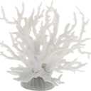 Colorful Coral Reef Decor, Mini Faux Coral Decor for Aquarium Decorations, 6.5x5.83inch (White)