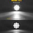 Partsam 2PCS 12 LED White 4" Round Backup Reverse Lights Marker w/Stainless Rings Sealed