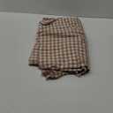 K MASANIJI Taupe Plaid Ruffled Table Cloth for Rectangle Table Seat 4-6, 100% Washed Cotton Brown Classic Farmhouse Fall Checker Gingham Vintage Decorative Tablecloth - 70"x52"