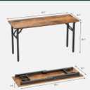 Frylr Small Folding Computer Desk – Portable 55.1 Inch Foldable Laptop Table, Collapsible and Compact for Easy and Fast Setup, Lightweight for Small Spaces, Home Craft and Study Use, Rustic Brown, 55.1 x 19.7 Inch