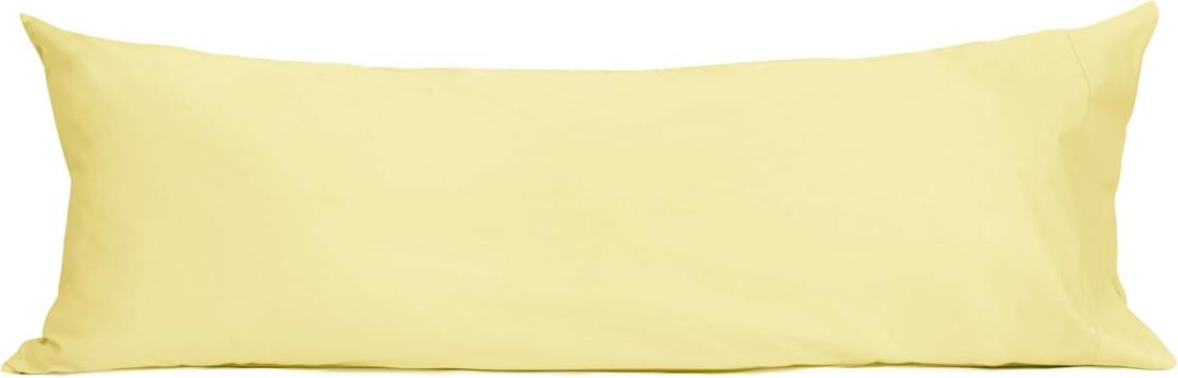 Sunflower Body Pillowcase 100% Cotton Long Pillow Cover/ Case Envelope Closure 1 Pack, 21×54 inches Honeyed Straw, Soft and Breathable