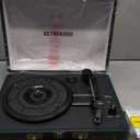 Vinyl Record Player 3 Speed Bluetooth Portable Suitcase Belt-Driven Record Player with 2 Built-in Stereo Speakers Vinyl Vintage Turntable Records Player with RCA Line Out, AUX Out (Dark Green)