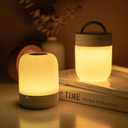 Small Nursery Night Light for Kids,13 Colors Dimmable Night Lamp for Bedroom, Portable Stepless Dimming Nursery Lamp,Color Changing LED Touch Nursery Lamp for Children,Rechargeable Toddler Night Light (White-2 Pack)