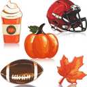 5Pcs Fall Football Theme Wooden Table Decor Pumpkin Maple Leaves Football Helmet Drink Wood Sign Thanksgiving Farmhouse Table Tiered Tray Decor for Autumn Thanksgiving Harvest Home Kitchen Shelf Decor