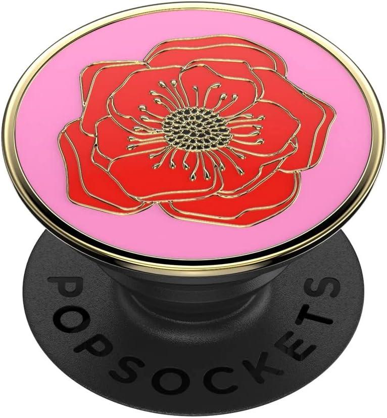 PopSockets Phone Grip with Expanding Kickstand, Enamel Nature PopGrip - Big Poppy