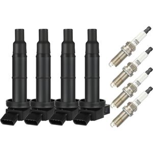 OCPTY Ignition Coil Coils Pack iridium Spark Plugs fits C1330 UF333 5C1299 for Toyota for Camry Matrix RAV4 for Highlander Solara Vibe TC HS250h 2.4L l4 set of 4