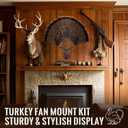 Turkey Fan Mount Kit, Wooden Turkey Tail Mount for Hunting Assemble Display, Easy to Install Hunting Accessories Kit, Hunter Gifts