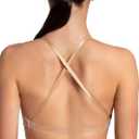 Capezio Women's Seamless Clear Back Bra With Transition Straps (L)