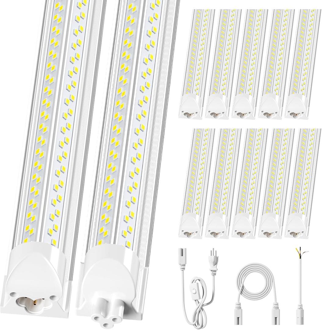 Super Bright 50W Led Shop Lights 4FT 10-Pack 5000K 7500LM For Garage Shop | 48inch Shop Light Linkable| 4' Led Ceiling Garage Lighting Light Fixtures For Garage Shop Workshop Warehouse Barn Lighting, 4FT-50W-10APCK