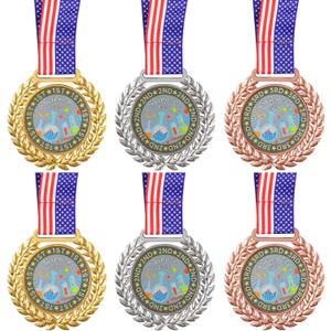 6 Packs Science Fair Medals with Neck Ribbon, 2.75" 1st 2nd 3rd Place Medals, Gold Silver Bronze Metal Medal for Awards Competitions Scholastic Science Project Academic Award Prize Gift (6)