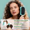 Curl Defining Brush, Curly Hair Brush Products for Effortlessly Detangling Shaping and Styling Women's Men's Curls on All Wet or Dry Hair Types, Reduces Frizz (Green 1PC)