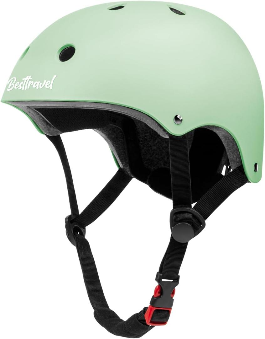 Kids Helmet, Toddler Adjustable Kids Ages 3-8 Years Old Boys Girls Multi-Sports Safety (Light Green)