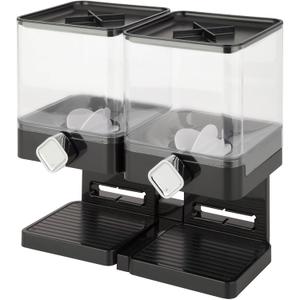 Honey-Can-Do Zevro Compact Dry Food Dispenser, Dual Control, Black/Chrome