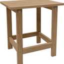 Outdoor Side Table, HDPS Single Adirondack Side Table Weather Resistant, Table for Adirondack Chair, Outside End Table for Patio, Pool, Deck, Porch, Outdoor or Indoor Use, Teak