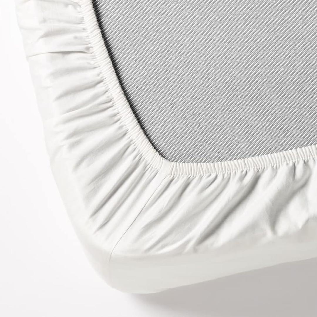 IKEA Dvala White Fitted Sheet 100% Cotton, Queen