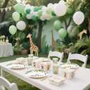 2 x 50 PCS Jungle Baby Shower Plates, Safari Baby Shower Party Decorations Dessert Plates for Jungle Themed Celebrations Party Supplies