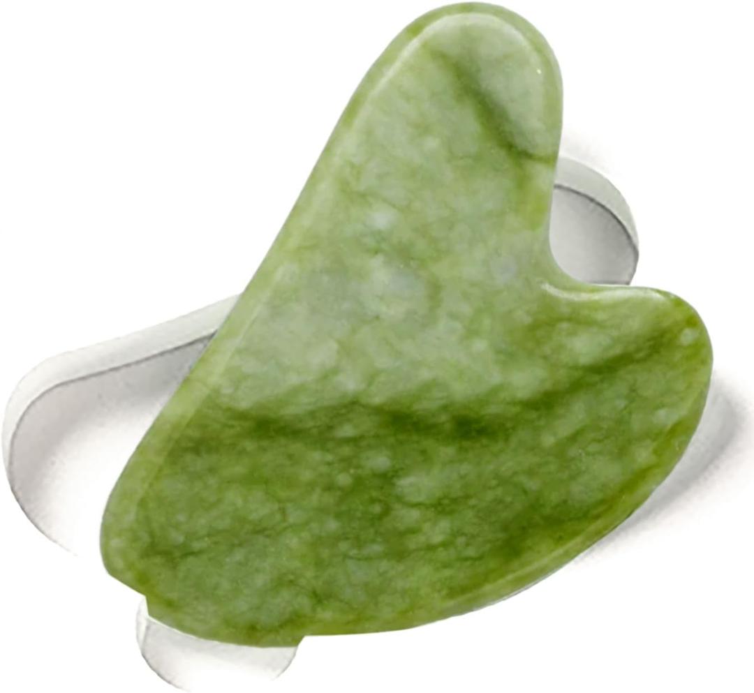 7 x ROSELYNBOUTIQUE Healing Crystal Gua Sha Facial Tools - Guasha Tool for Face Massager Self Care Gifts for Men Women (Jade Green)