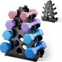 Dumbbell Rack Stand with Anti-Slip Pads for Home Gym, Compact A-Frame Design Weight Rack with Handle, Coral-Inspired & Space-Saving Dumbbell Holder (Dumbbells Not Included)