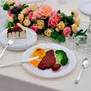350 PCS Silver Plastic Dinnerware for 50 Guests,Silver and White Disposable Plates for Party Wedding with Napkins, 50 Dinner Plates, 50 Dessert Plates, 50 Silverware Set, 50 Cups